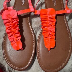 Arizona Jean Company Women's AZ Geneva Orange Sandals With Bracelet